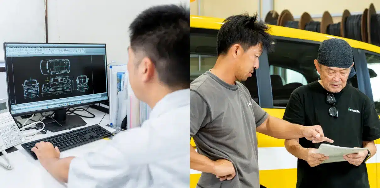 現場での運用場面や機器配置の要望を反映し特殊車両の仕様を具現化する緻密な要件定義と設計図面の作成